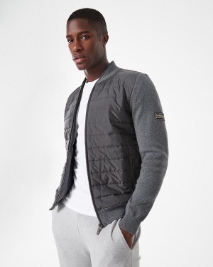 Barbour Baffle Quilted Sweatshirt Storm Marl | BABO88694