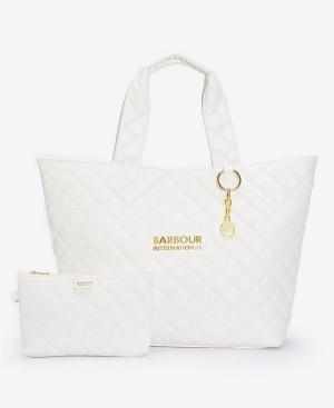 Barbour Battersea Tote Bag White | BABO89957