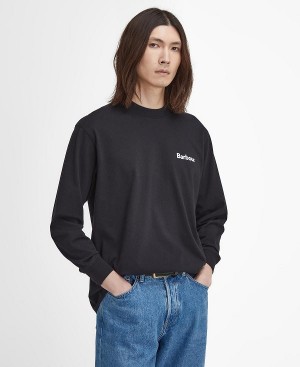 Barbour Baxter Oversized Long-sleeved T-shirt Black | BABO88384