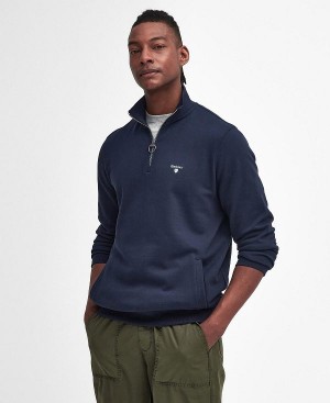 Barbour Beckhill Half-zip Sweatshirt Classic Navy | BABO88619