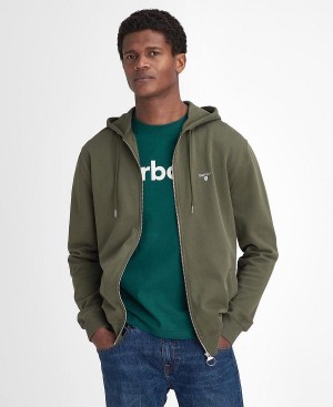 Barbour Beckhill Zip-up Hoodie Olive | BABO88482