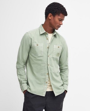 Barbour Bentham Long-sleeved Shirt Agave Green | BABO87683