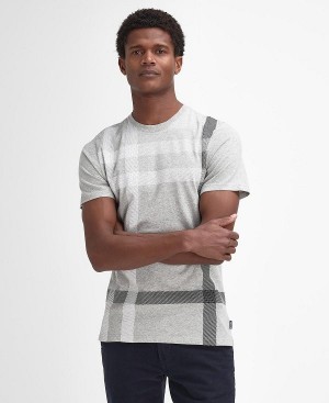 Barbour Blaine Tartan T-shirt Grey | BABO88402