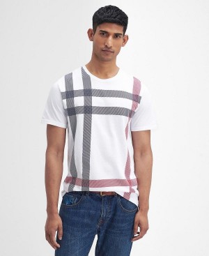 Barbour Blaine Tartan T-shirt White | BABO88415