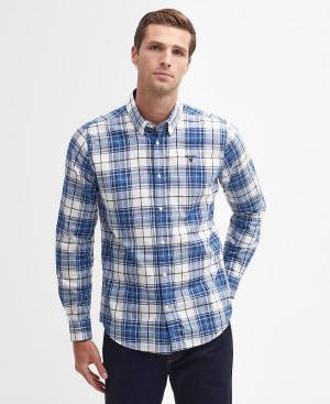 Barbour Blakelow Tailored Long-sleeved Shirt Indigo | BABO87716