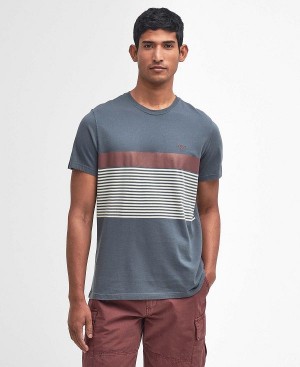 Barbour Braeside Striped T-shirt Dark Slate | BABO88345