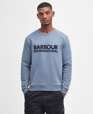 Barbour Brockley Logo Sweatshirt Blue | BABO88467