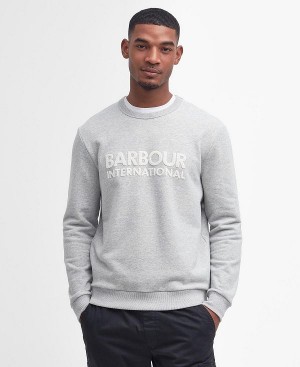 Barbour Brockley Logo Sweatshirt Grey Marl | BABO88459