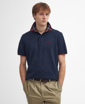 Barbour Brodie Short-sleeved Polo Shirt Navy | BABO88251