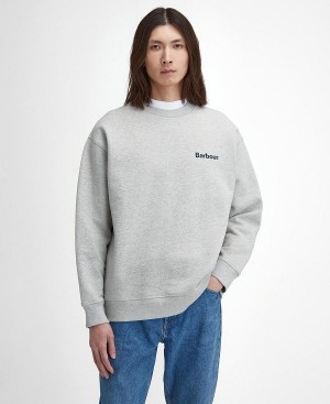 Barbour Brushed Nicholas Oversized Crew Neck Jumper Grey | BABO88625