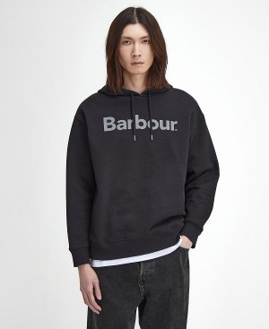 Barbour Brushed Nicholas Oversized Hoodie Black | BABO88490