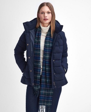 Barbour Camellia Puffer Jacket Dark Navy | BABO89352