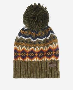 Barbour Case Fairisle Beanie Olive | BABO89054