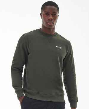 Barbour Charlton Crew Neck Sweatshirt Green | BABO88425