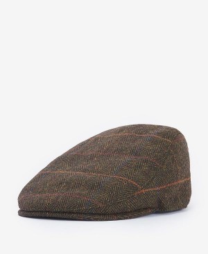 Barbour Cheviot Flat Cap Dark Green Check | BABO89009