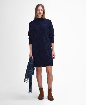 Barbour Clarence Knitted Dress Classic Navy | BABO89644