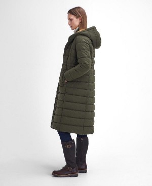 Barbour Clarence Puffer Jacket Olive | BABO89361