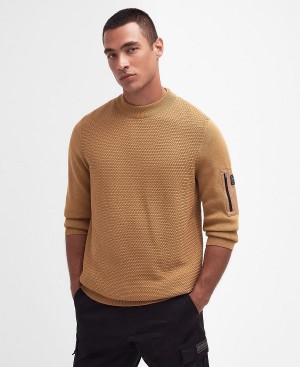 Barbour Clayton Crew-neck Jumper Desert | BABO88603