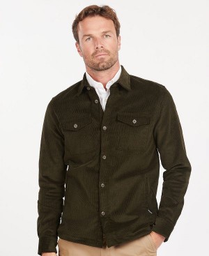 Barbour Cord Overshirt Olive | BABO87654