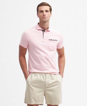 Barbour Corpatch Polo Shirt Light Pink | BABO88083