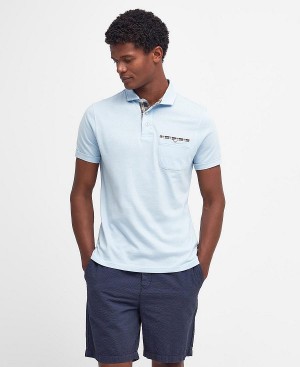 Barbour Corpatch Polo Shirt Sky | BABO88084