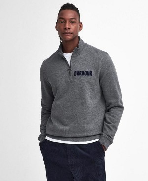 Barbour Cotes Half-zip Sweatshirt Grey | BABO88485