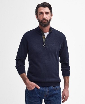 Barbour Cotton Half Zip Grey Marl | BABO88554