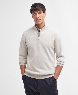 Barbour Cotton Half Zip Jumper Mist | BABO88607