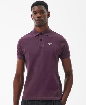 Barbour Cotton Polo Shirt Purple | BABO88225