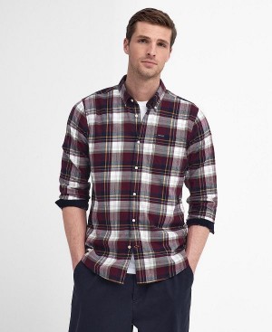 Barbour Crossfell Tailored Long-sleeved Shirt Red | BABO87801