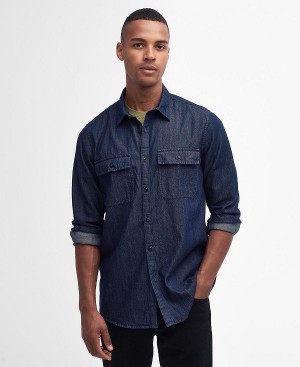 Barbour Dalston Long-sleeved Denim Shirt Chambray | BABO87681