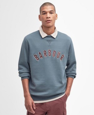 Barbour Danby Logo Sweatshirt Dark Slate | BABO88470