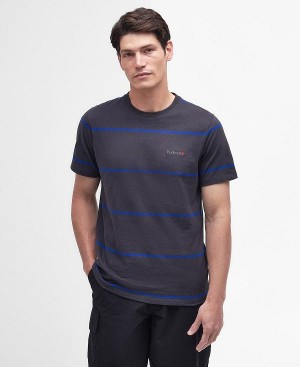 Barbour Dart Striped T-shirt Black | BABO88290