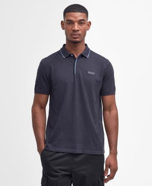 Barbour Daytona Tipped Short-sleeved Polo Shirt Navy | BABO88180