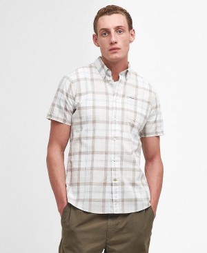 Barbour Delton Tailored Short-sleeved Shirt Saltmarsh Tartan | BABO87779