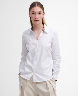 Barbour Derwent Regular Long-sleeved Oxford Shirt White | BABO89499