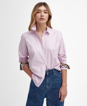 Barbour Derwent Regular Long-sleeved Oxford Shirt Pink | BABO89525