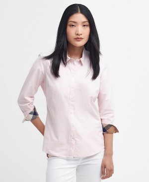 Barbour Derwent Regular Long-sleeved Shirt Pink/Primrose Hessian | BABO89487