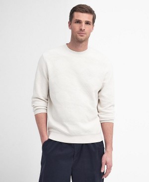 Barbour Diamond Sweatshirt Whisper White | BABO88421