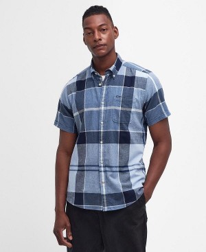 Barbour Doughill Short-sleeved Shirt Berwick Blue | BABO87719