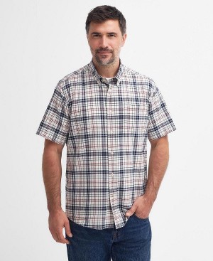 Barbour Drafthill Regular Short-sleeved Shirt Classic Navy | BABO87730