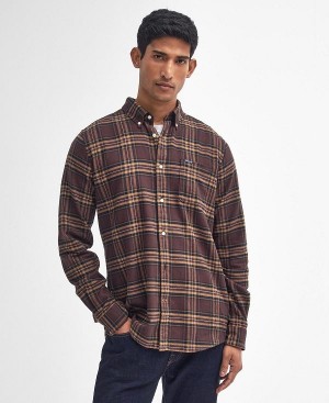 Barbour Drumhill Tailored Long Sleeved Shirt Brown | BABO87808