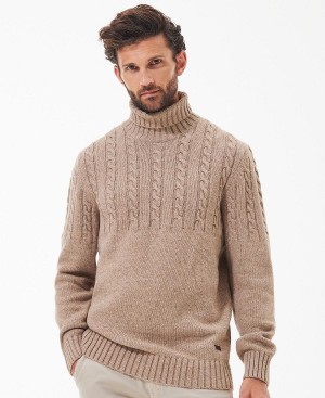 Barbour Duffle Cable-knit Jumper Beige | BABO88516