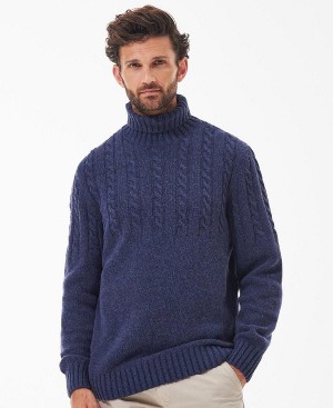 Barbour Duffle Cable-knit Jumper Dark Denim | BABO88509