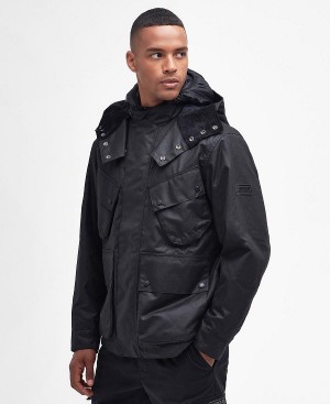 Barbour Element Waxed Jacket Classic Black | BABO87188