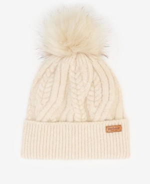 Barbour Elsdon Cable-knit Beanie Eggshell | BABO90015