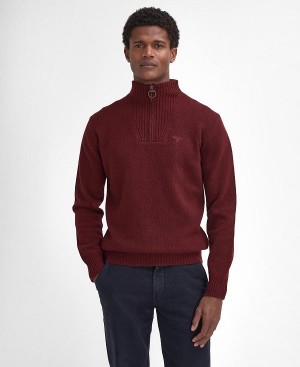 Barbour Essential Half-zip Jumper Red | BABO88650