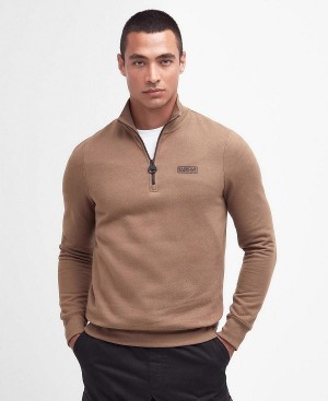 Barbour Essential Half-zip Sweatshirt Brown | BABO88453