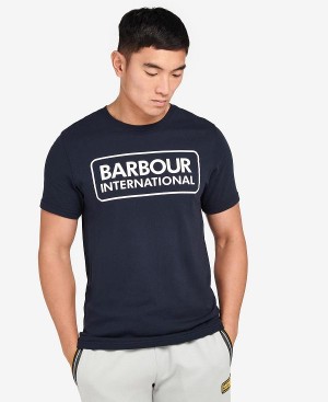 Barbour Essential Large Logo T-shirt Navy | BABO88280