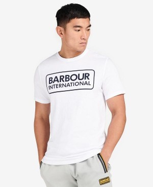 Barbour Essential Large Logo T-shirt White | BABO88278